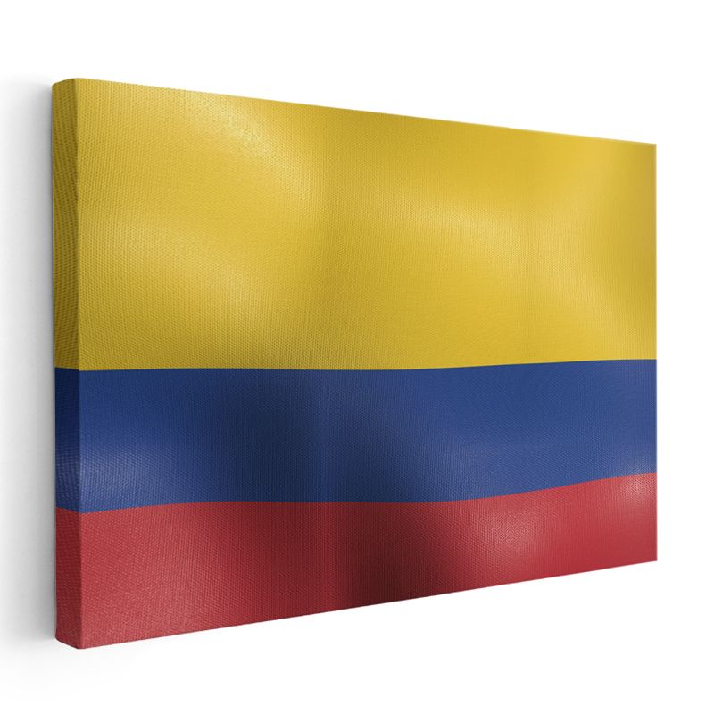 Kolombiya Bayrağı - Dalgalı Görünüm Kanvas Tablo