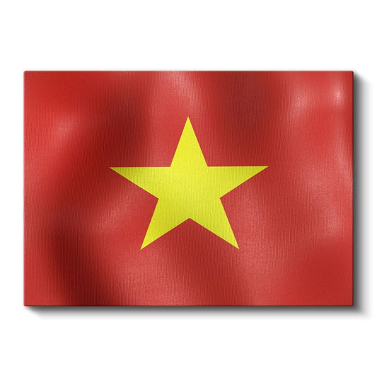 Vietnam Bayrağı - Dalgalı Görünüm Kanvas Tablo