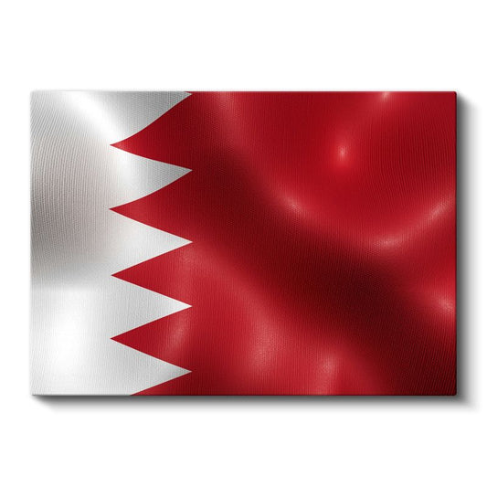Bahreyn Bayrağı - Dalgalı Görünüm Kanvas Tablo