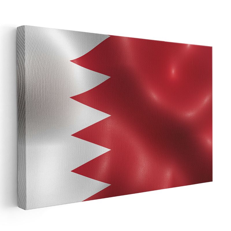 Bahreyn Bayrağı - Dalgalı Görünüm Kanvas Tablo