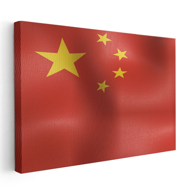 Çin Bayrağı - Dalgalı Görünüm Kanvas Tablo