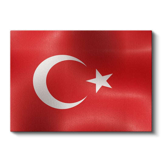 Türkiye Bayrağı - Dalgalı Görünüm Kanvas Tablo