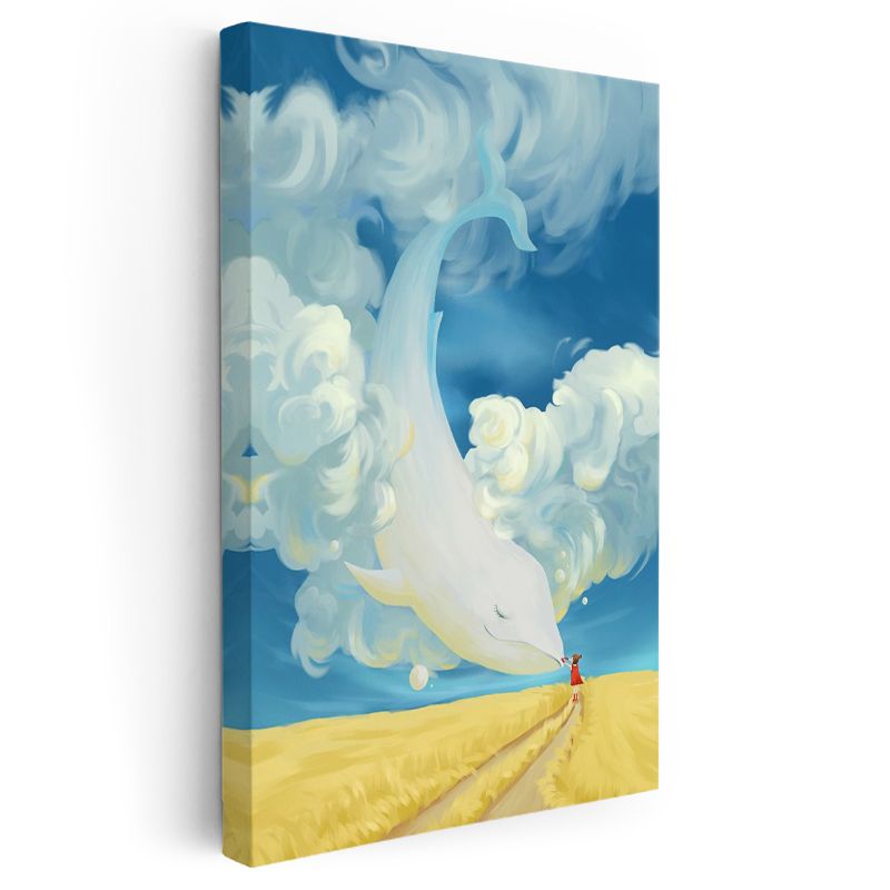 Bulut Balina - Gökyüzünün Nazik Devi Kanvas Tablo