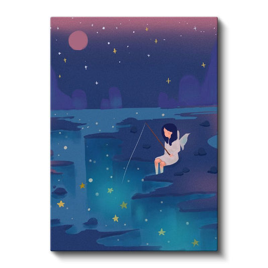 Yıldız Avcısı - Gökyüzünün Melek Kızı Kanvas Tablo