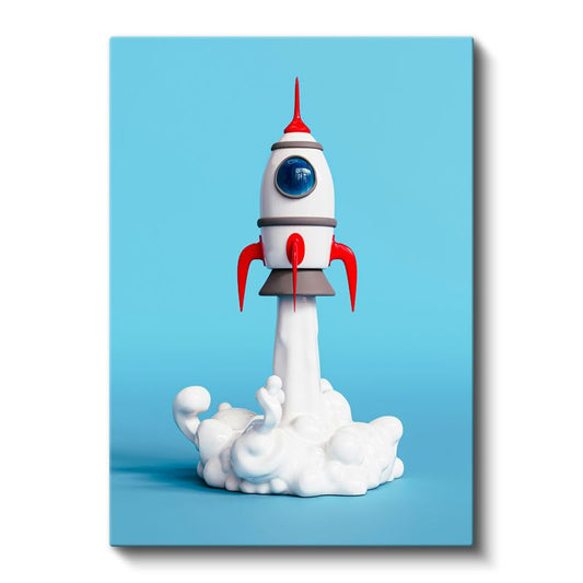 Kitapsever Kedi - Minik Kuşla Okuma Keyfi Kanvas Tablo