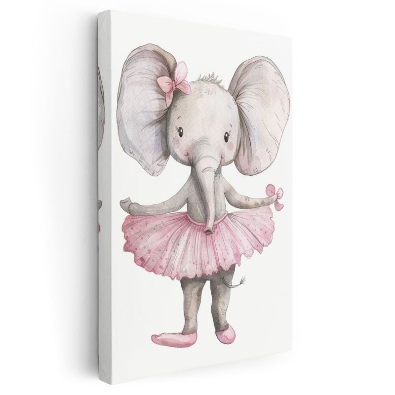 Balerina Fil - Zarif Duruşlu Sevimli Dost Kanvas Tablo