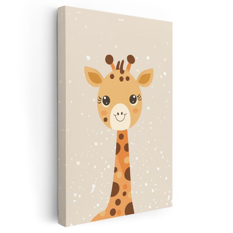 Gülen Zürafa - Sevimli Yüz İfadesi Kanvas Tablo