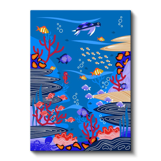 Okyanus Yaşamı - Renkli Balıklar ve Mercanlar Kanvas Tablo