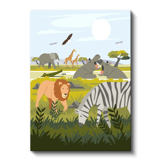Safari Manzarası - Afrika Hayvanları Macerası Kanvas Tablo