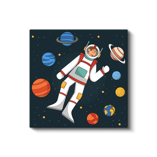 Astronot Çocuk - Gezegenler Arasında Yolculuk Kanvas Tablo