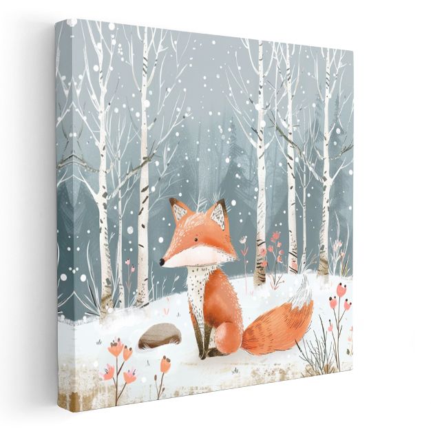 Kış Tilkisi - Karlı Orman Manzarası Kanvas Tablo