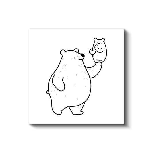 Ayı Ailesi - Sevgi Dolu Dostlar Kanvas Tablo