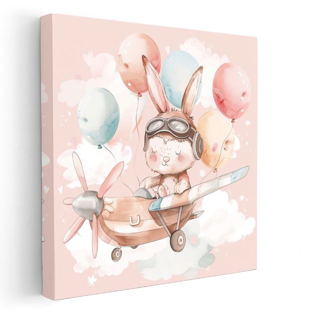 Uçan Tavşan - Balonlu Gökyüzü Macerası Kanvas Tablo
