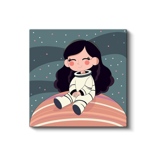 Gezegen Kızı - Astronot Macerası Kanvas Tablo