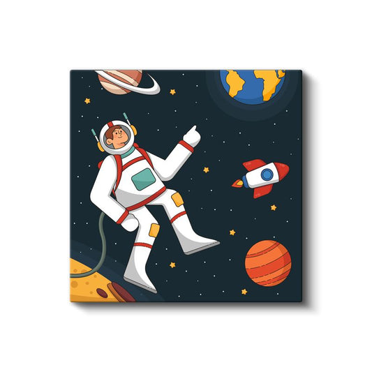 Uzay Kaşifi - Yıldızlar Arasında Astronot Kanvas Tablo