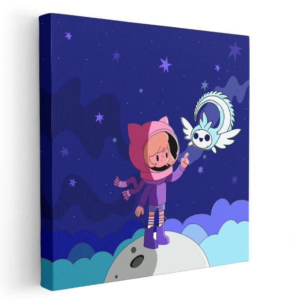 Ay Kızı - Sihirli Uzay Dostluğu Kanvas Tablo