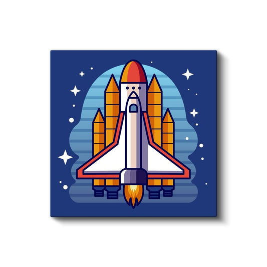 Uzay Mekiği - Yıldızlı Gökyüzü Macerası Kanvas Tablo