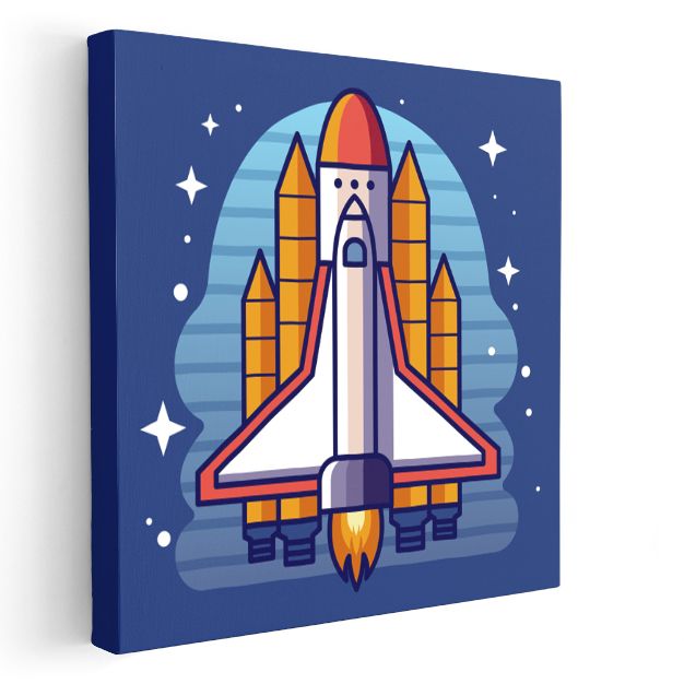 Uzay Mekiği - Yıldızlı Gökyüzü Macerası Kanvas Tablo