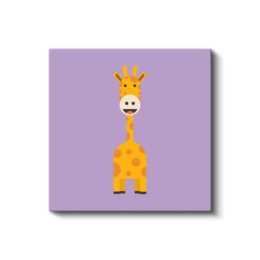 Mor Zürafa - Sevimli Uzun Boyunlu Dostumuz Kanvas Tablo