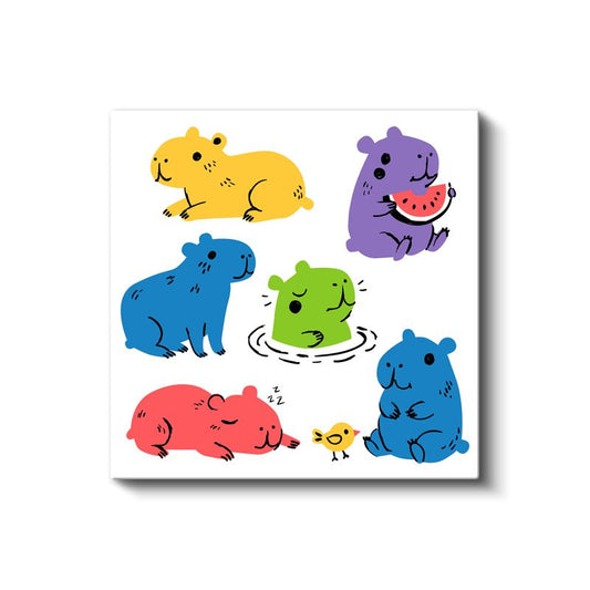 Renkli Hamsterlar - Neşeli Küçük Dostlar Kanvas Tablo