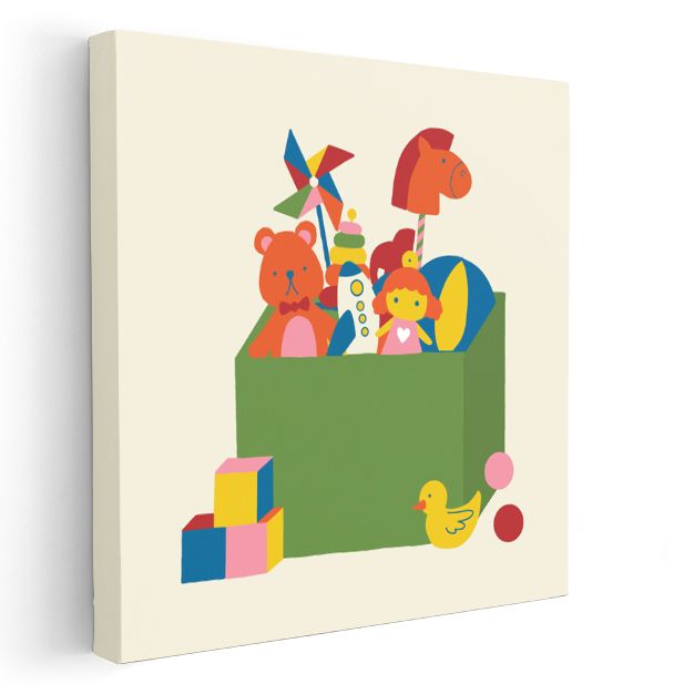 Oyuncak Kutusu - Renkli Çocuk Dünyası Kanvas Tablo