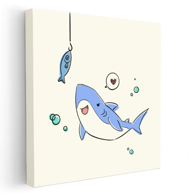 Sevimli Köpekbalığı - Deniz Altı Macerası Kanvas Tablo