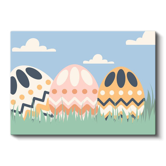 Paskalya Yumurtaları - Renkli Desenli Dekoratif Kanvas Tablo