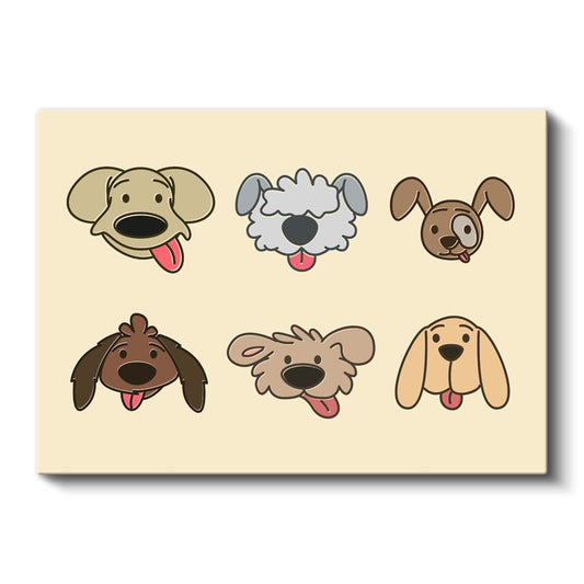 Köpek Dostlar - Sevimli Yüzler Dekoratif Kanvas Tablo