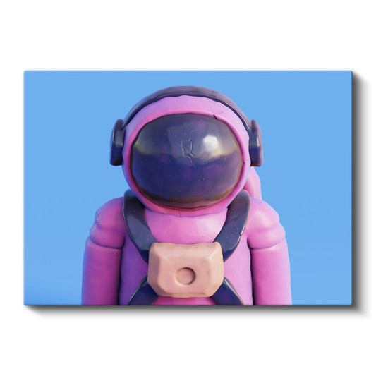 Pembe Astronot - Uzay Macerası Temalı Kanvas Tablo