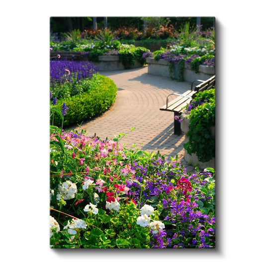 Bahçe Cenneti - Renkli Çiçeklerle Bezeli Patika Kanvas Tablo