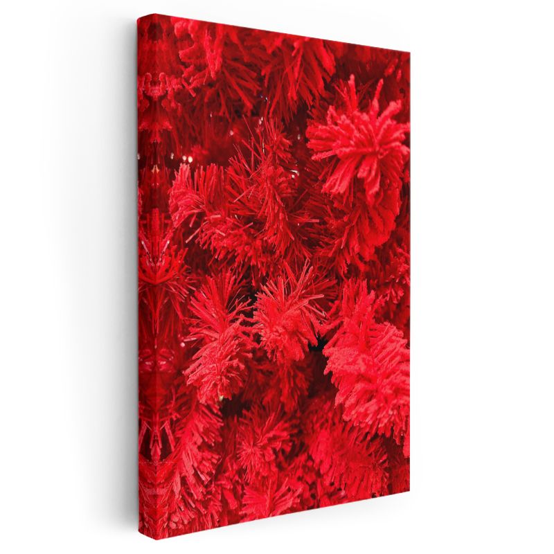 Ateş Kırmızısı - Modern Soyut Çiçek Desenleri Kanvas Tablo