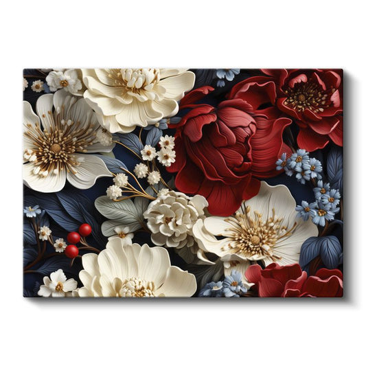 Gece ve Ayçiçeği - Siyah Fonda Altın Sarısı Çiçek Portresi Kanvas Tablo