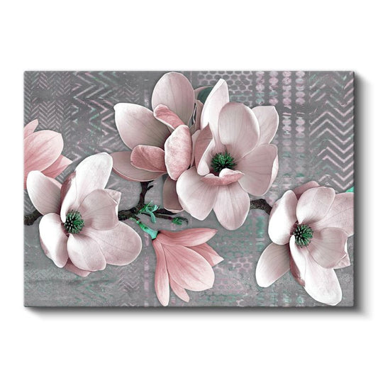 Alev Laleler - Yeşil Bahçede Turuncu Kırmızı Çiçek Topluluğu Kanvas Tablo