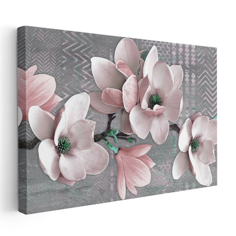 Alev Laleler - Yeşil Bahçede Turuncu Kırmızı Çiçek Topluluğu Kanvas Tablo