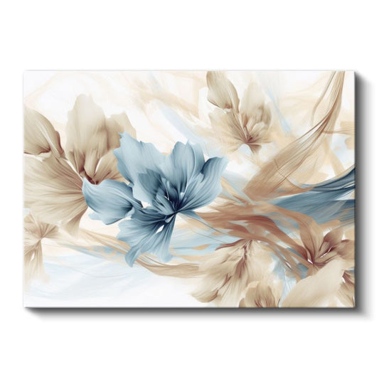 Sulu Boya Yapraklar - Minimalist Çiçek Deseni Kanvas Tablo