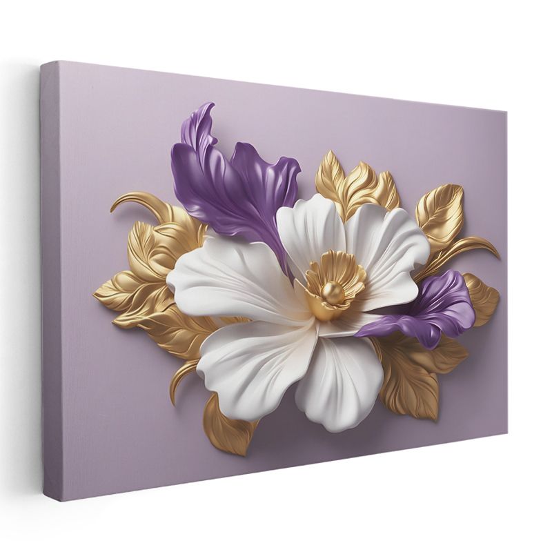 Kiraz Çiçekleri - Mavi Fonda Zarif Bahar Dalları Kanvas Tablo