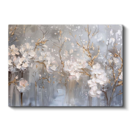 Siyah Gül - Altın Kenarlı Lüks Gül Portresi Kanvas Tablo