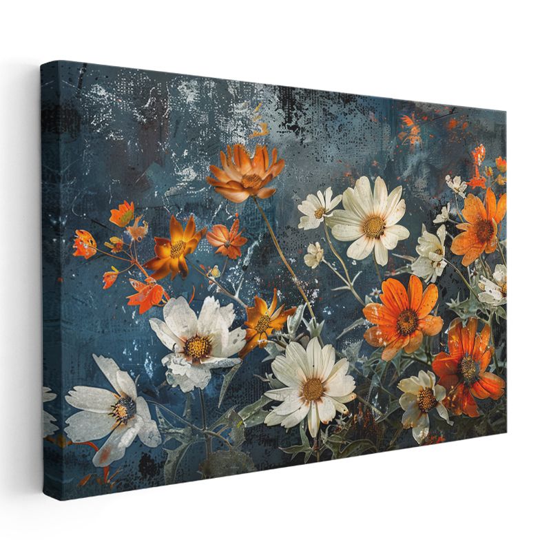 Mor Şakayıklar - Altın Detaylı Lüks Çiçek Tasarımı Kanvas Tablo