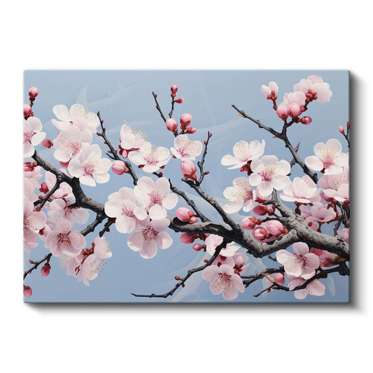 Turkuaz Altın Çiçekler - Siyah Fonda Lüks Tasarım Kanvas Tablo