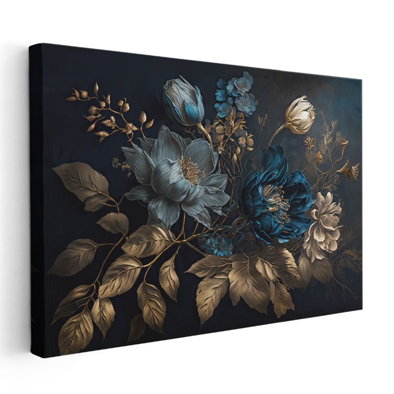 Krem Şakayık - Zümrüt Yeşili Fonda Zarif Çiçek Portresi Kanvas Tablo