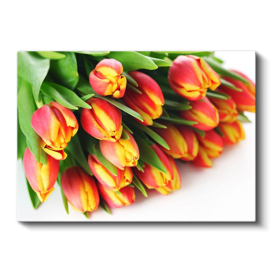 Turuncu Laleler - Canlı Renkli Zarif Buket Kanvas Tablo