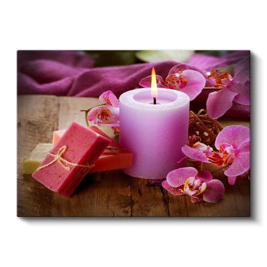 Mor Orkide - Aromaterapi Spa Konsepti Kanvas Tablo