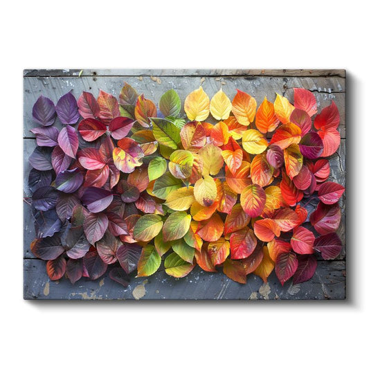 Sonbahar Yaprakları - Renk Geçişli Dekoratif Kanvas Tablo