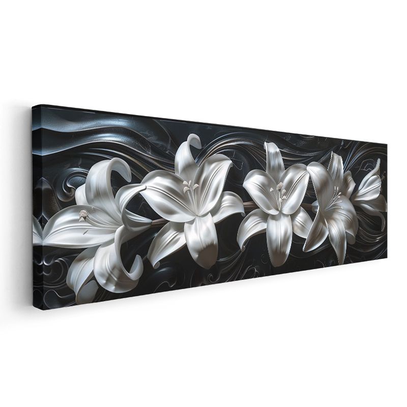 Beyaz Zambaklar - Zarafet Simgesi Çiçekler Kanvas Tablo