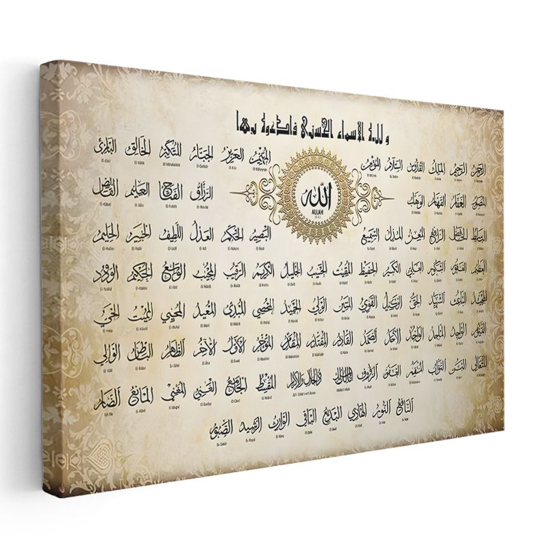 Esmaül Hüsna - Allah'ın 99 Güzel İsmi Kanvas Tablo
