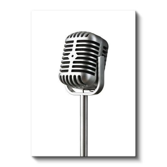 Retro Mikrofon - Klasik Yayın Ekipmanı Kanvas Tablo