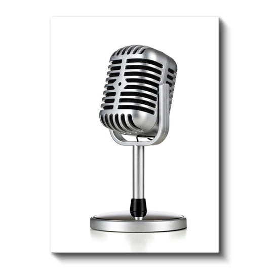 Vintage Mikrofon - Nostaljik Stüdyo Ekipmanı Kanvas Tablo