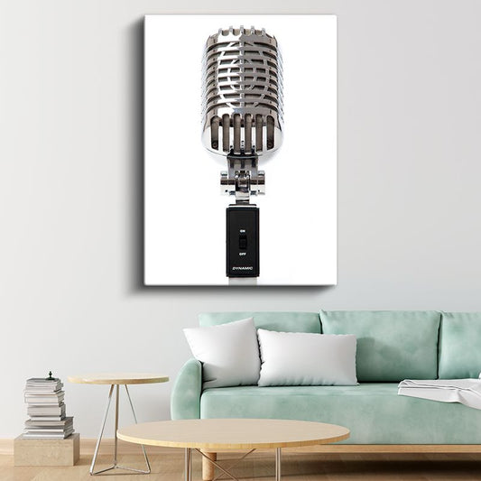 Profesyonel Mikrofon - Dinamik Kayıt Ekipmanı Kanvas Tablo