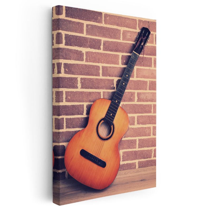 Klasik Gitar - Nostaljik Müzik Aleti Kanvas Tablo