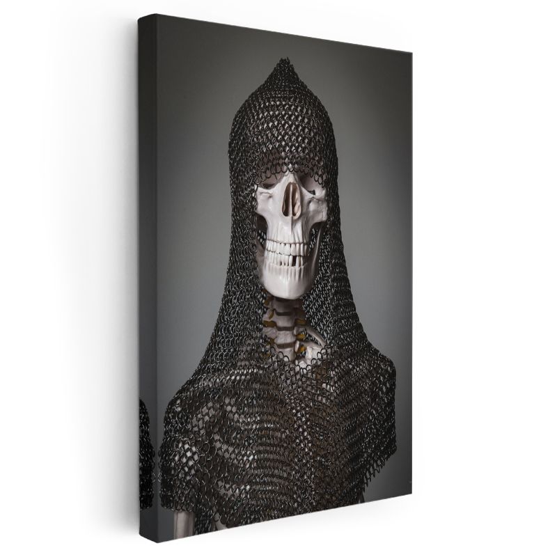 Zırhlı Kafatası - Ortaçağ Savaşçı Teması Kanvas Tablo